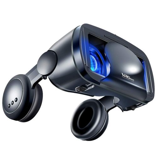 FIYAPOO Lunettes VR Avec Écouteurs - Casque Réalité Virtuelle Pour Films 3D Et Jeux Compatible Smartphone 4,7 à 6,6 Pouces